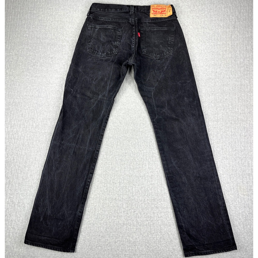 Levi 501 Jeans Men 30x32 Fits 28X30 made in Mexico Black Straight Leg Button Fly